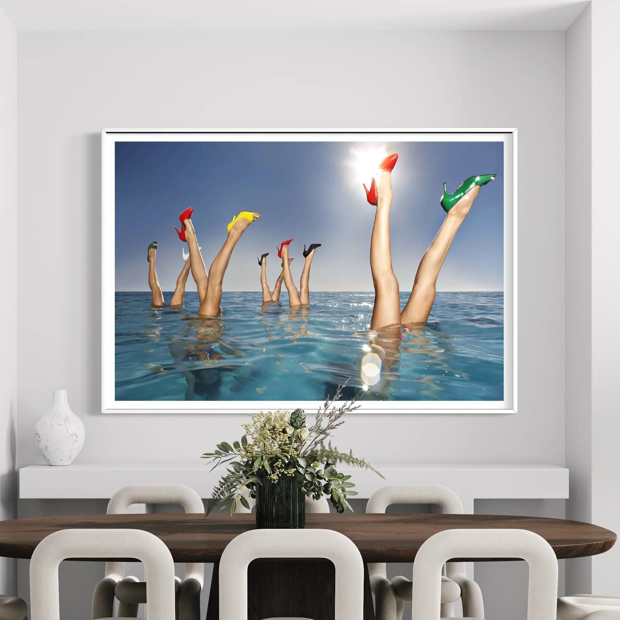 Legs Out of Infinity Pool by Karan Kapoor styled in a contemporary interior setting