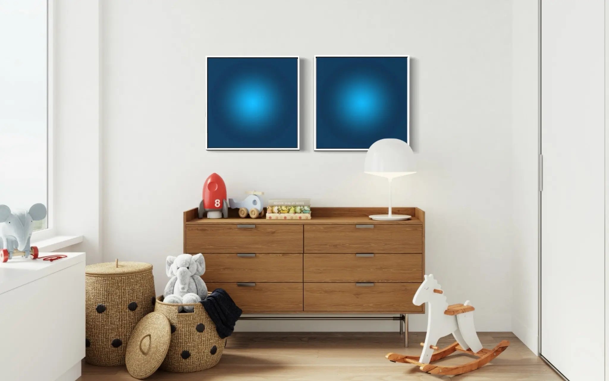 Prussian Blue Halo by Alejandro Franseschini styled in a contemporary interior setting