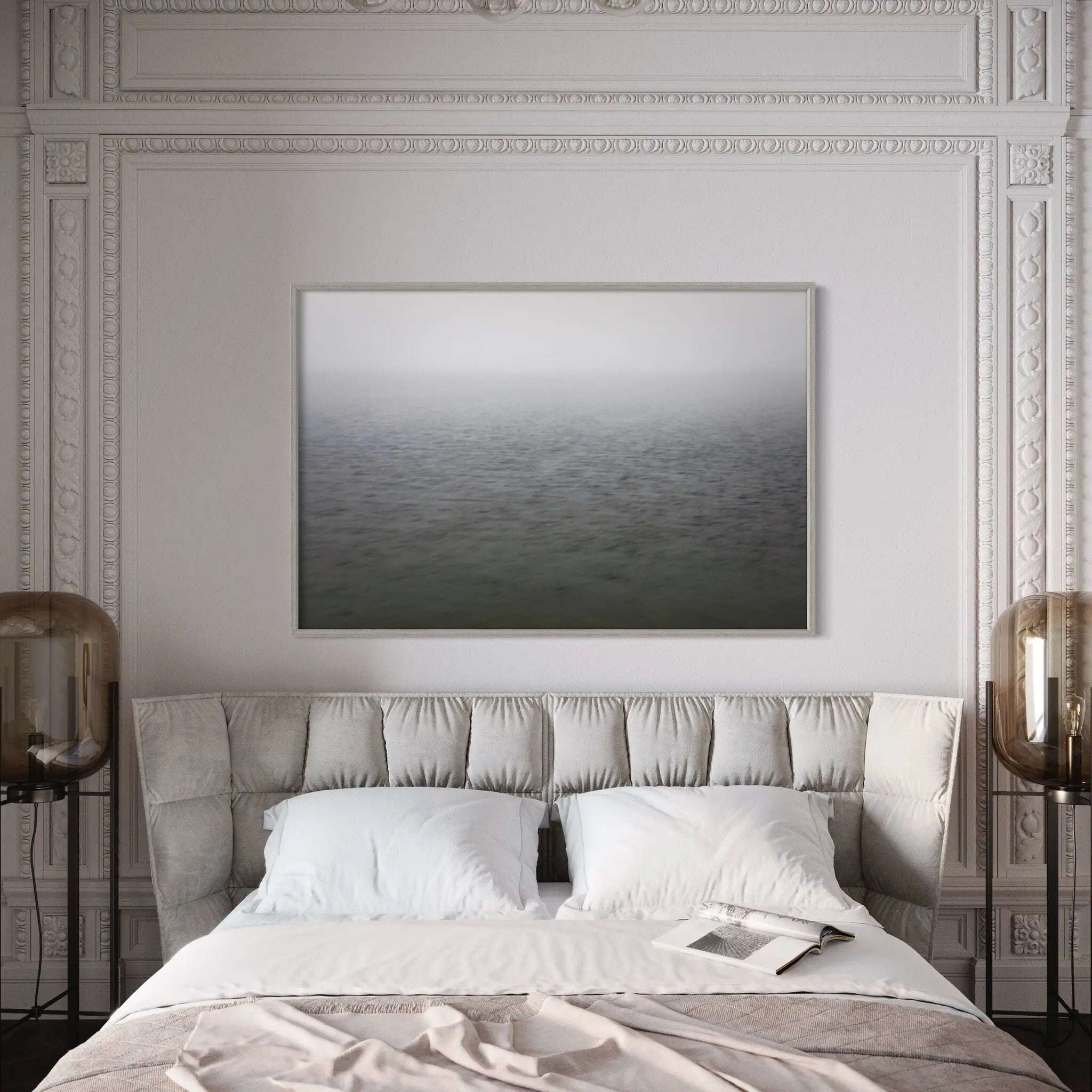 A Serene Seascape by David Hoefler styled in a contemporary interior setting
