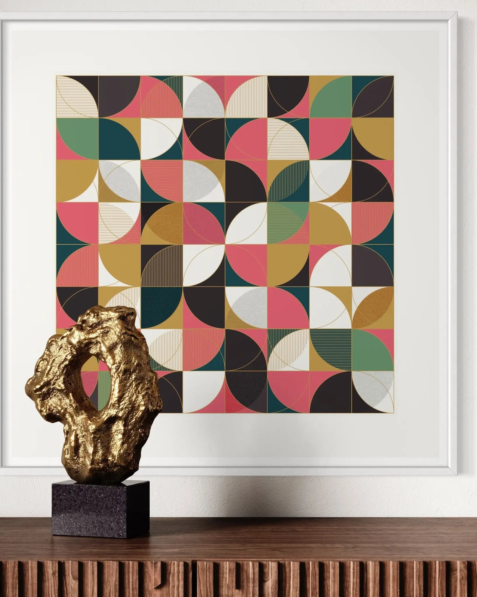 A New Day by Alejandro Franseschini displayed in a modern living room interior