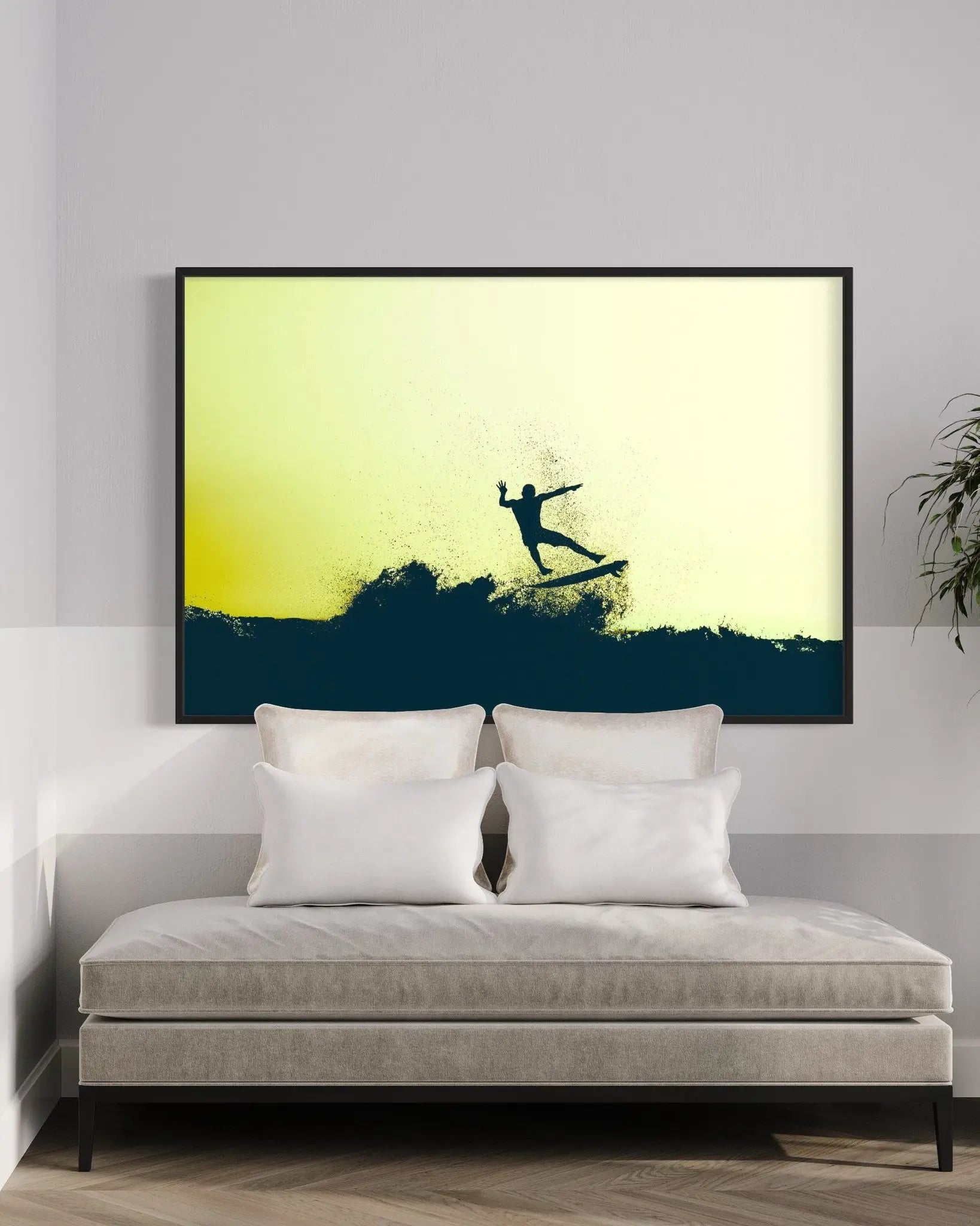 Equilibrium by Enric Gener displayed in a modern living room interior