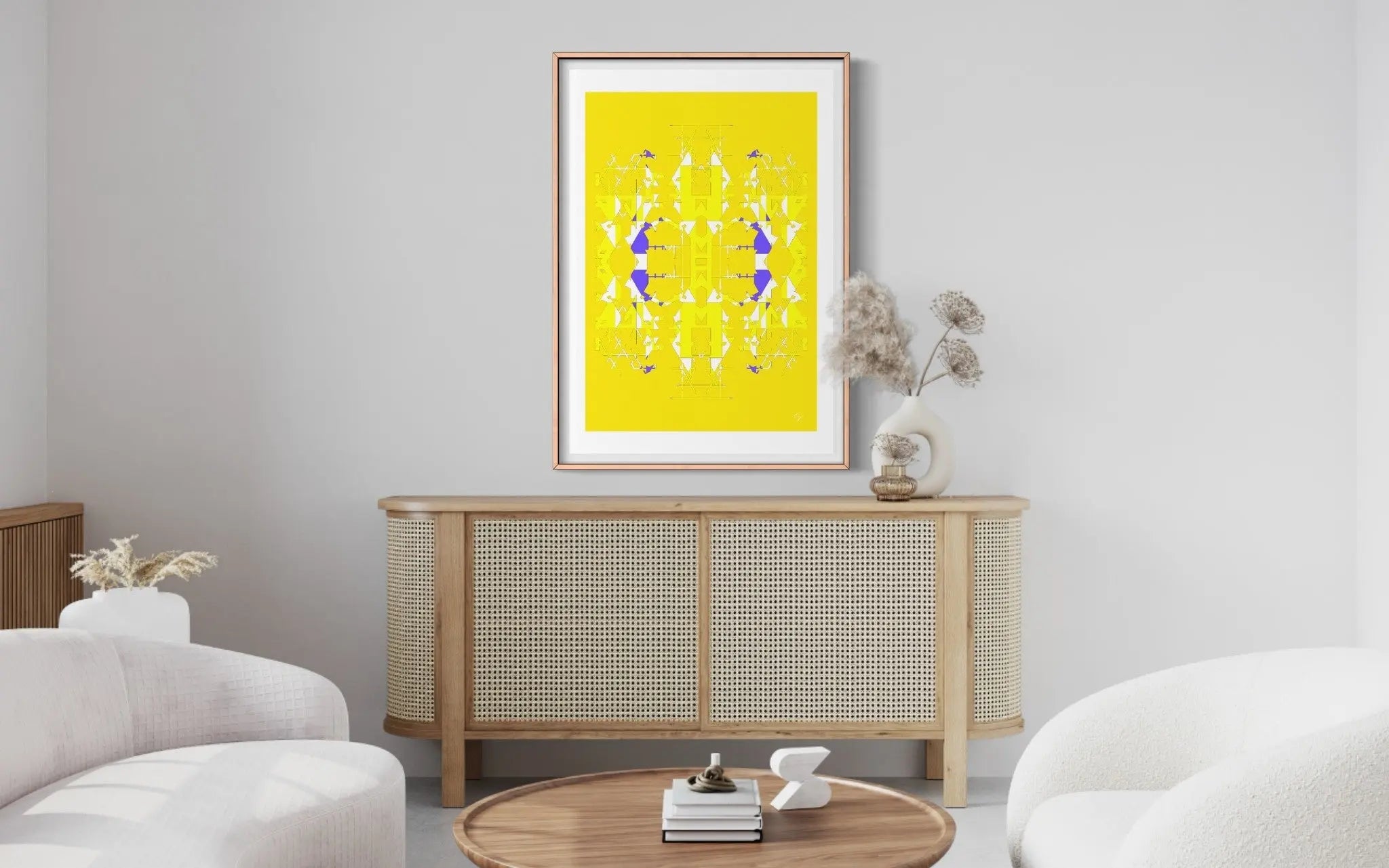 Portal by Yolanda Carbayo displayed in a modern living room interior