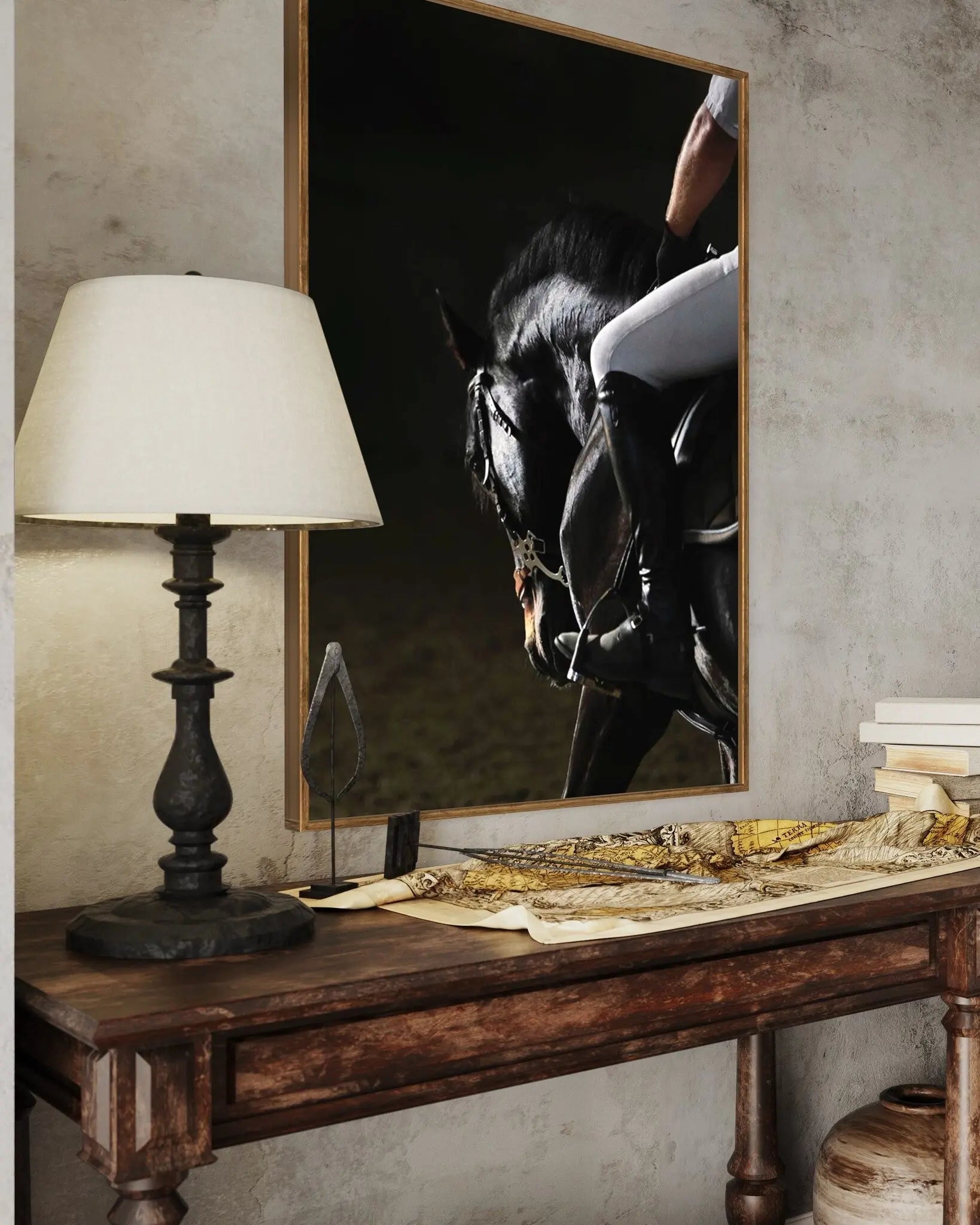 Elegant Horse in Training showcased in a designer room setting