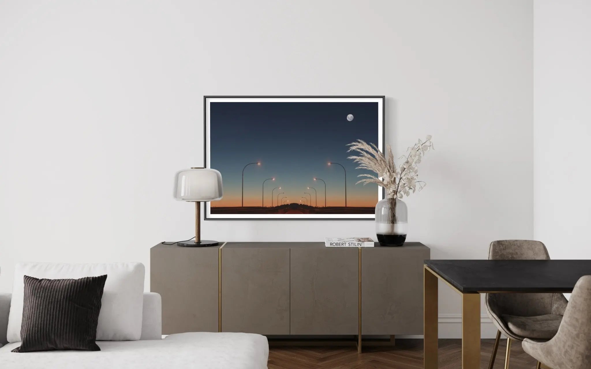 A Perte de Vue by Karen Thom styled in a contemporary interior setting