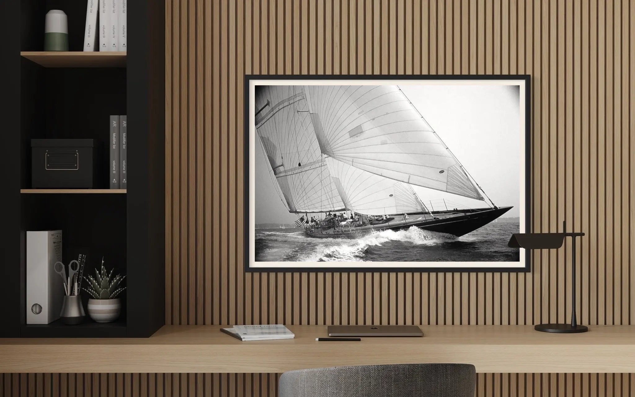 Shamrock J Class by Kevin Dailey displayed in a modern living room interior