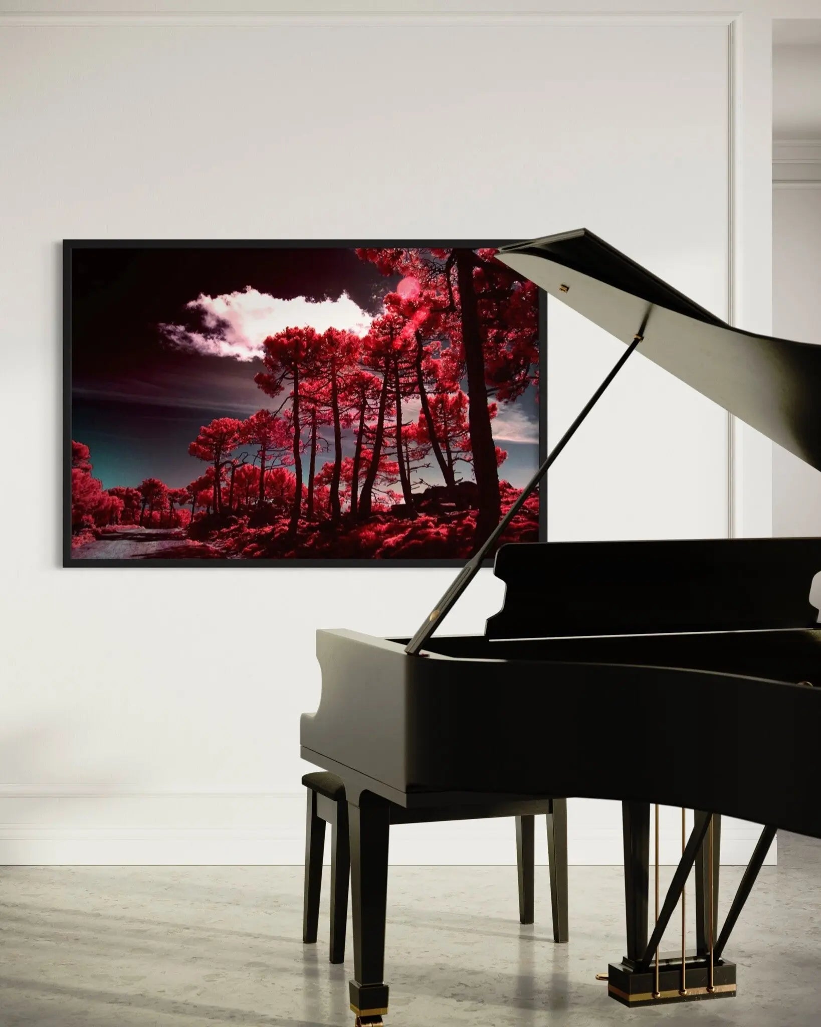 Passages by Jr. Korpa displayed in a modern living room interior