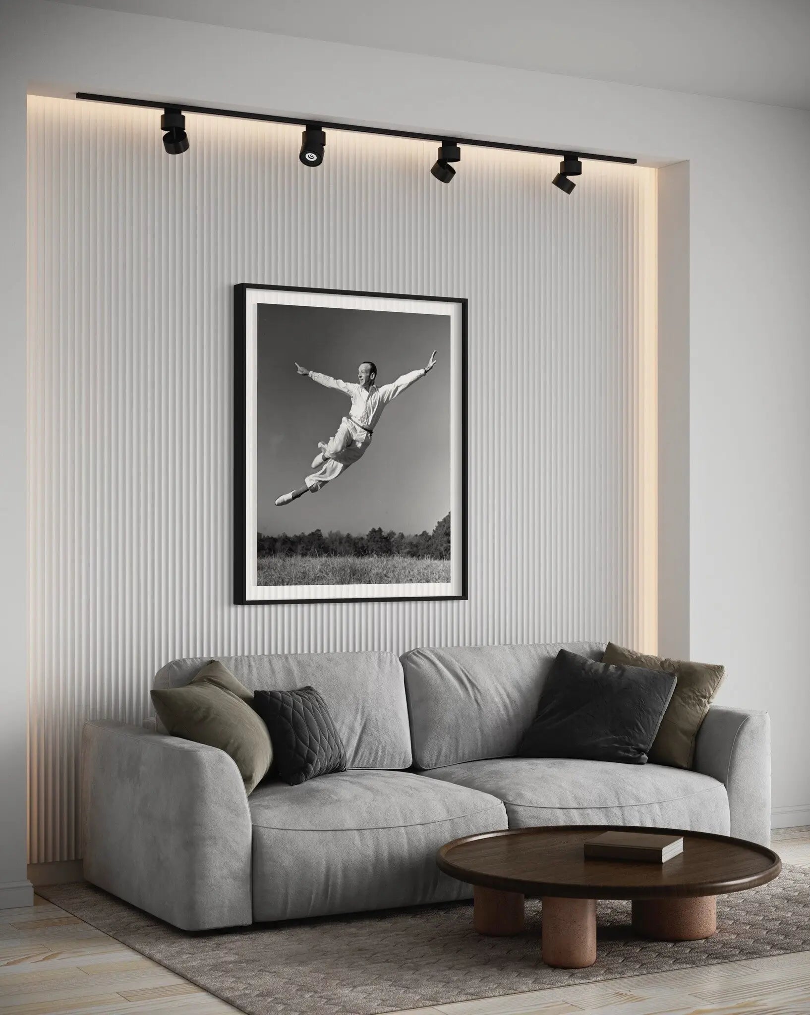 Skyward Dance by George Karger displayed in a modern living room interior