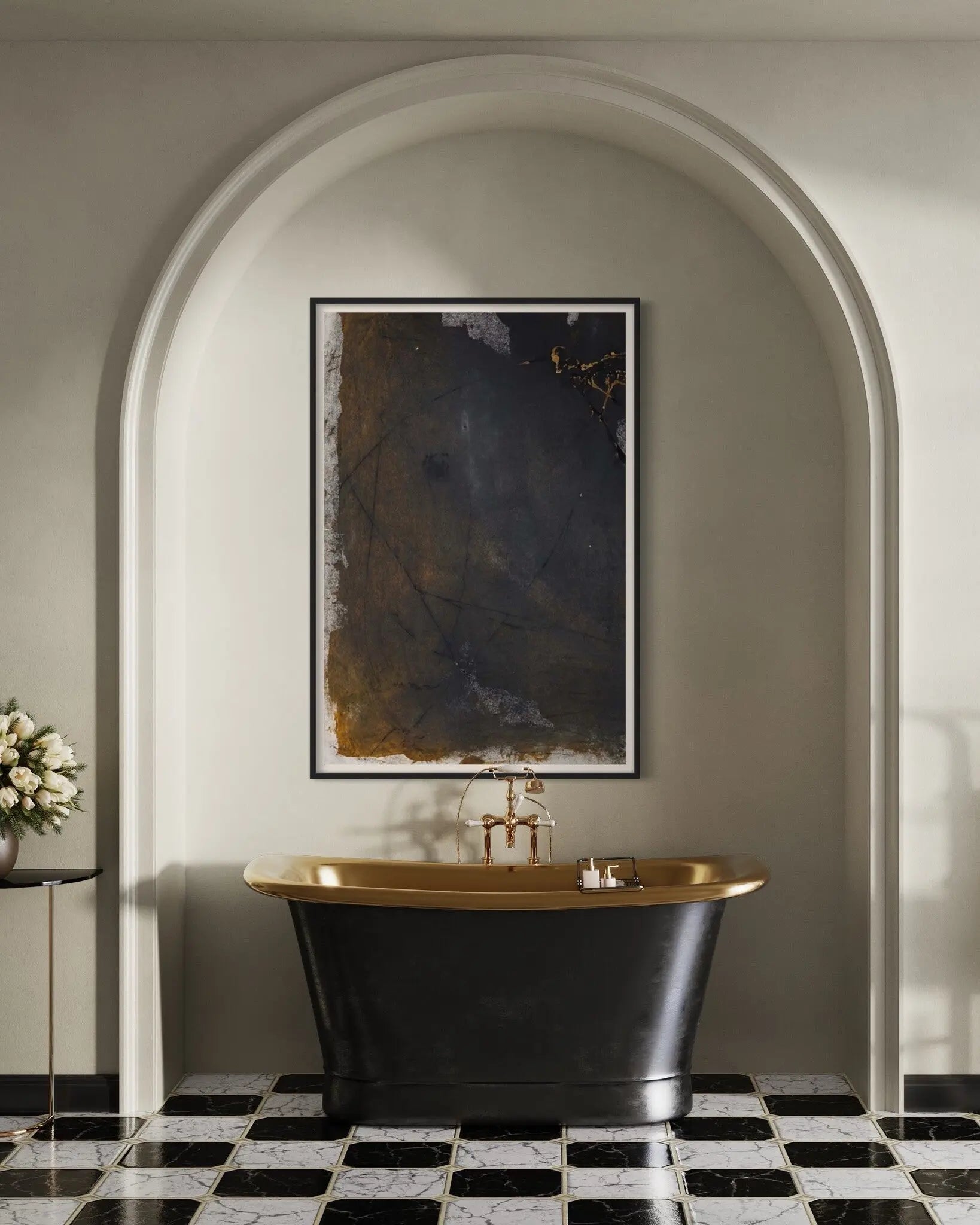 Parchment by Evelyn Ogly displayed in a modern living room interior
