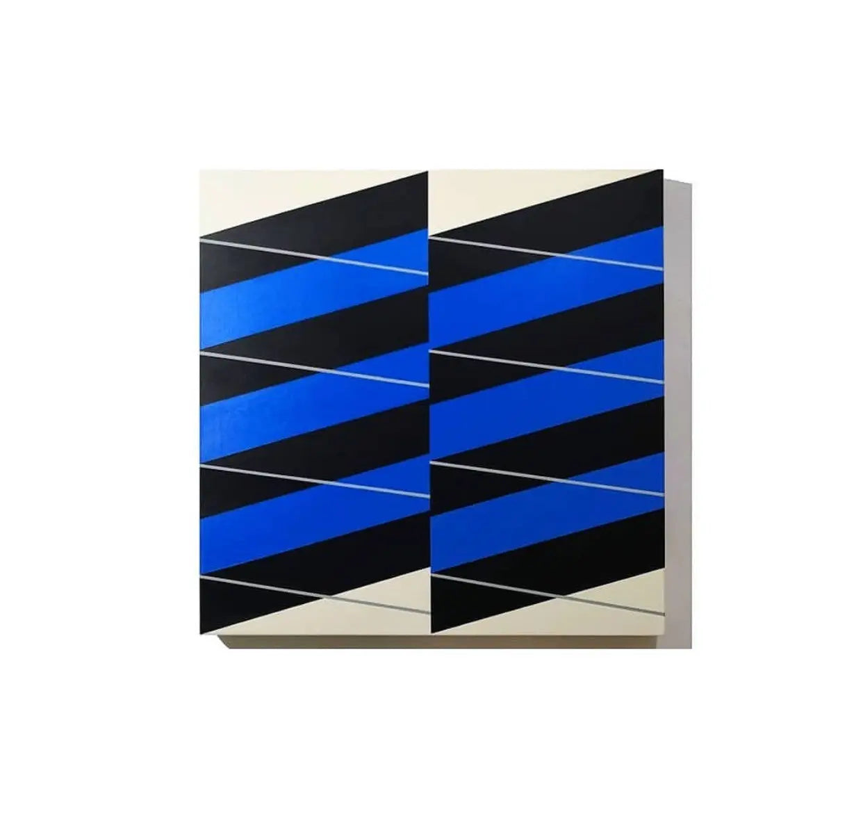 Stripes #04 by Rodrigo Martin displayed in a modern living room interior
