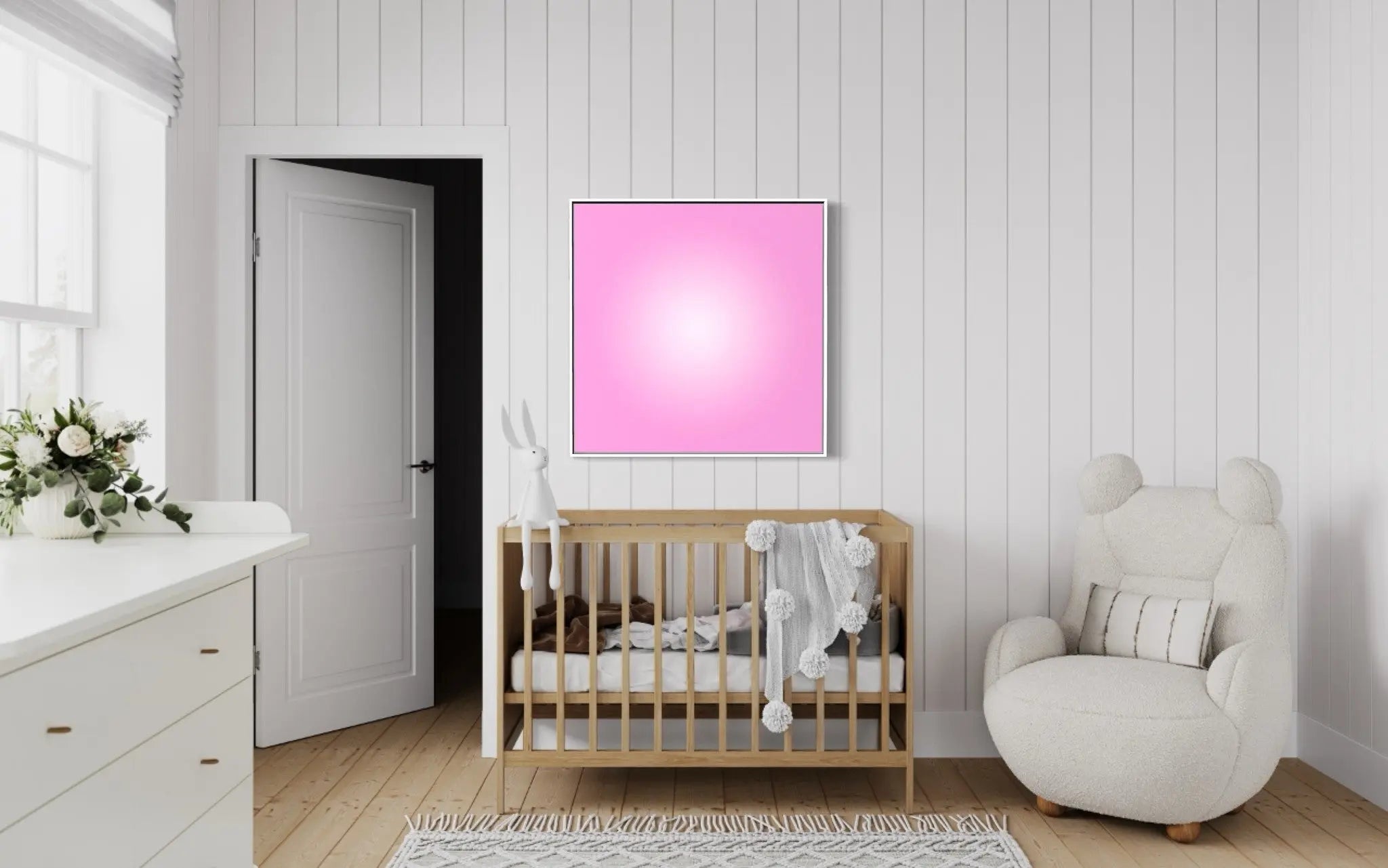 Morganite Halo by Alejandro Franseschini displayed in a modern living room interior
