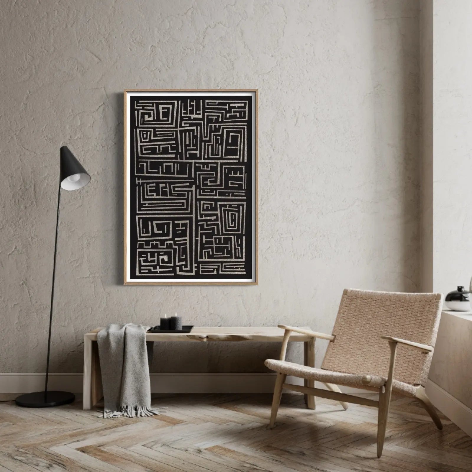 Labyrinth 2 by Alejandro Franseschini featured in an elegant interior space