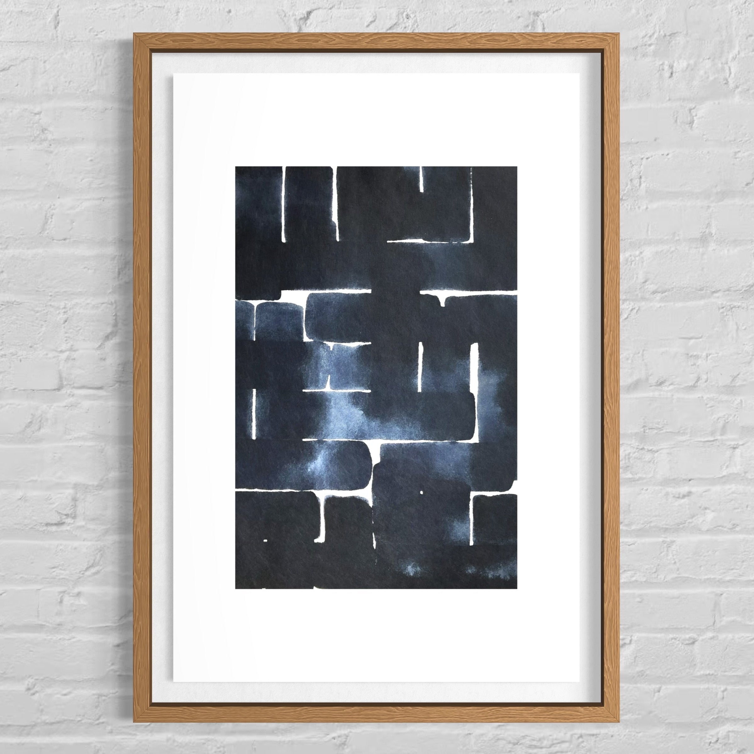 Mind Architecture by Marie Adeline featured in a clean hallway gallery display, ideal for real estate staging art and curated art collections for high-end properties.