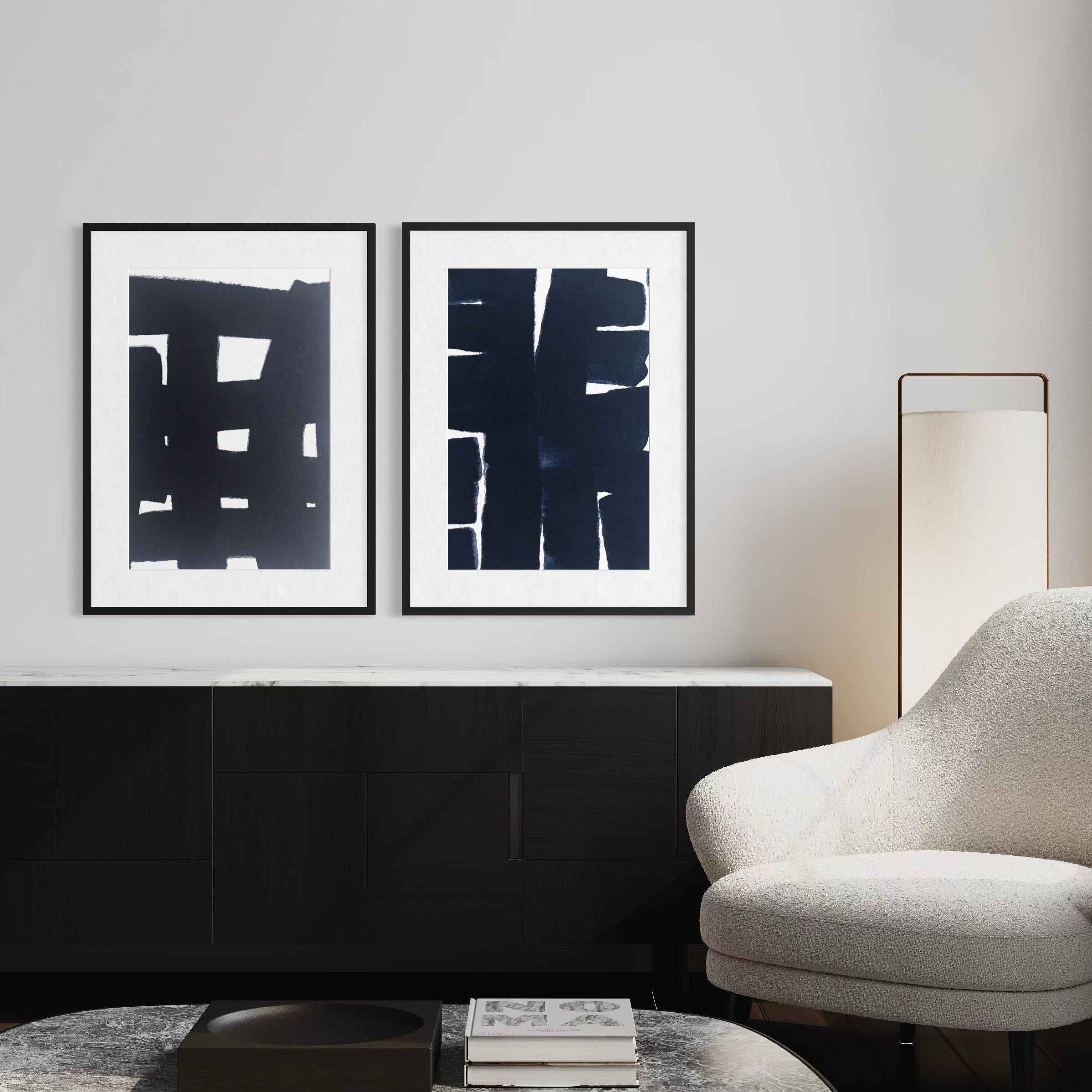 Mind Framework by Marie Adeline framed in a hotel lounge, framed art for hospitality and curated art for hotels with turnkey art solutions by The Picturali