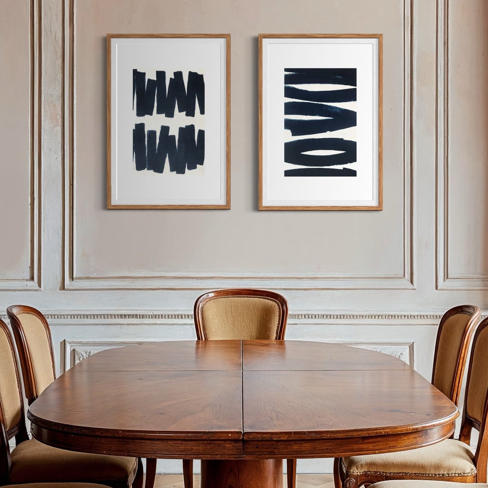 Psychic Shadow by Marie Adeline in a refined dining space, enhancing high-end interior design with bespoke art prints and The Picturalist custom framing