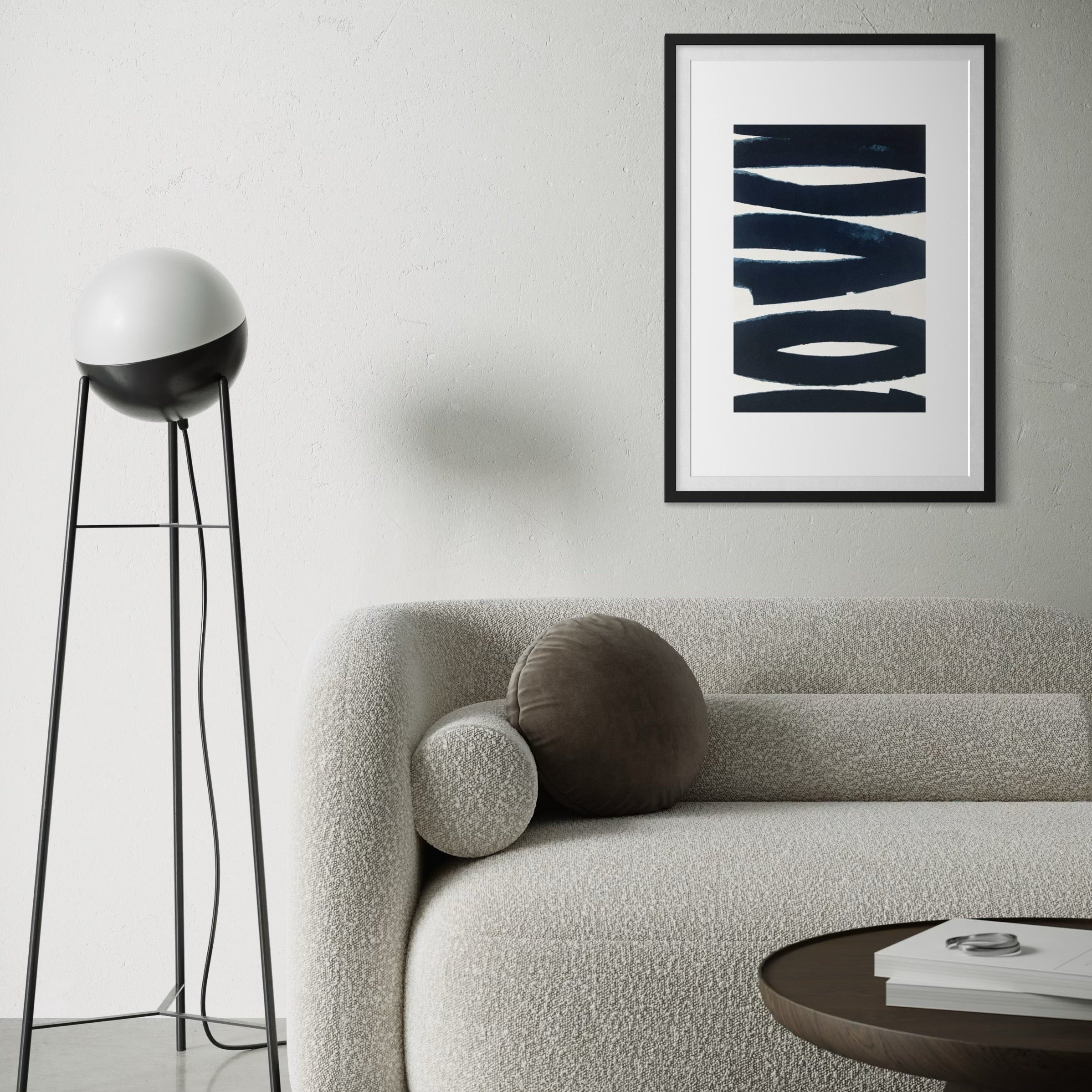 Psychic Shadow by Marie Adeline framed in a contemporary living room, showcasing designer-grade wall decor and tailored art solutions for curated interiors.