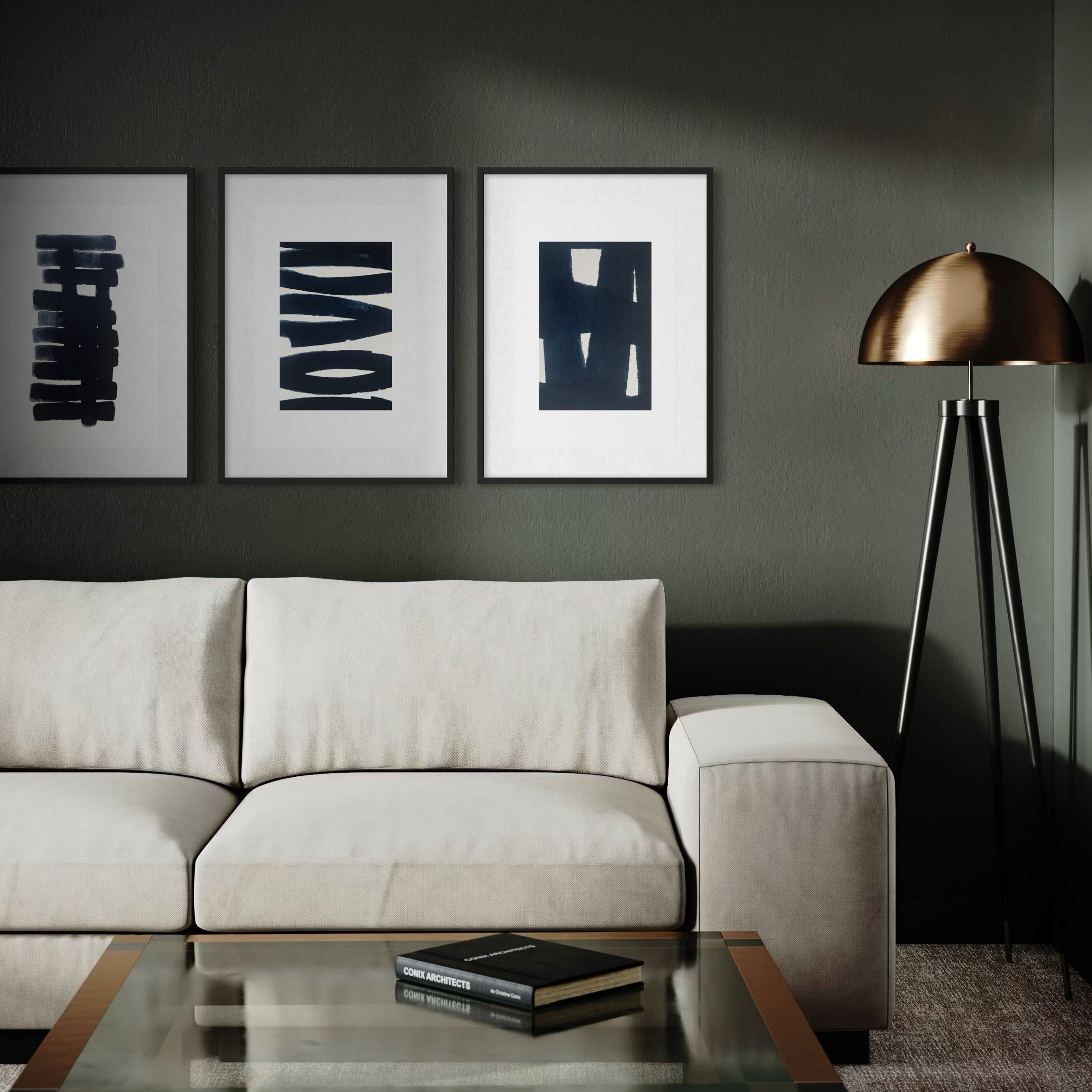 The Space Between by Marie Adeline shown in a boutique hotel lounge, offering framed art for hospitality and aesthetic solutions for hospitality designers.