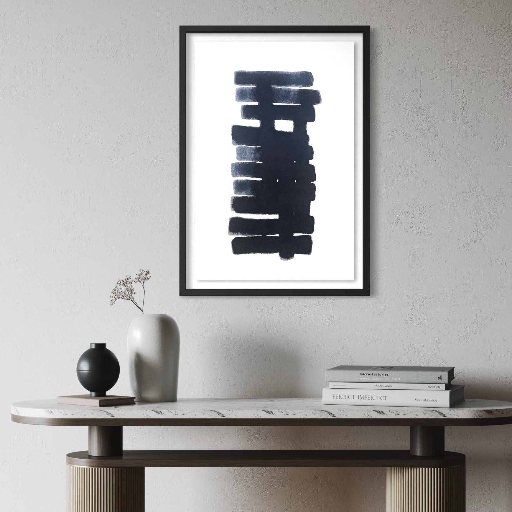 Vertical Balance by Marie Adeline, a modern minimalist fine art print offered by The Picturalist, ideal for luxury art procurement, bespoke wall art solutions, and high-end interior design art for residential, commercial, and hospitality spaces.