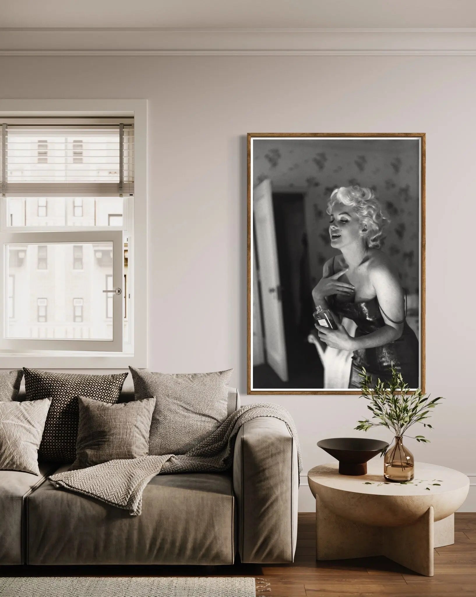 Marilyn Monroe Getting Ready by Ed Feingersh featured in an elegant interior space