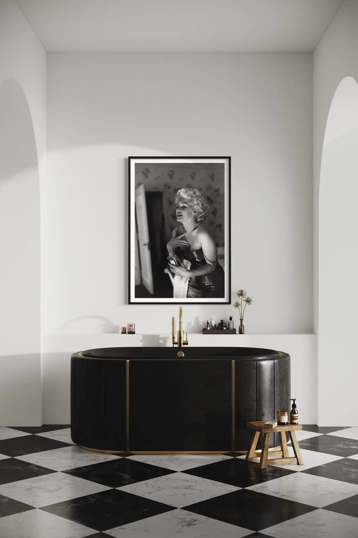 Marilyn Monroe Getting Ready by Ed Feingersh styled in a contemporary interior setting