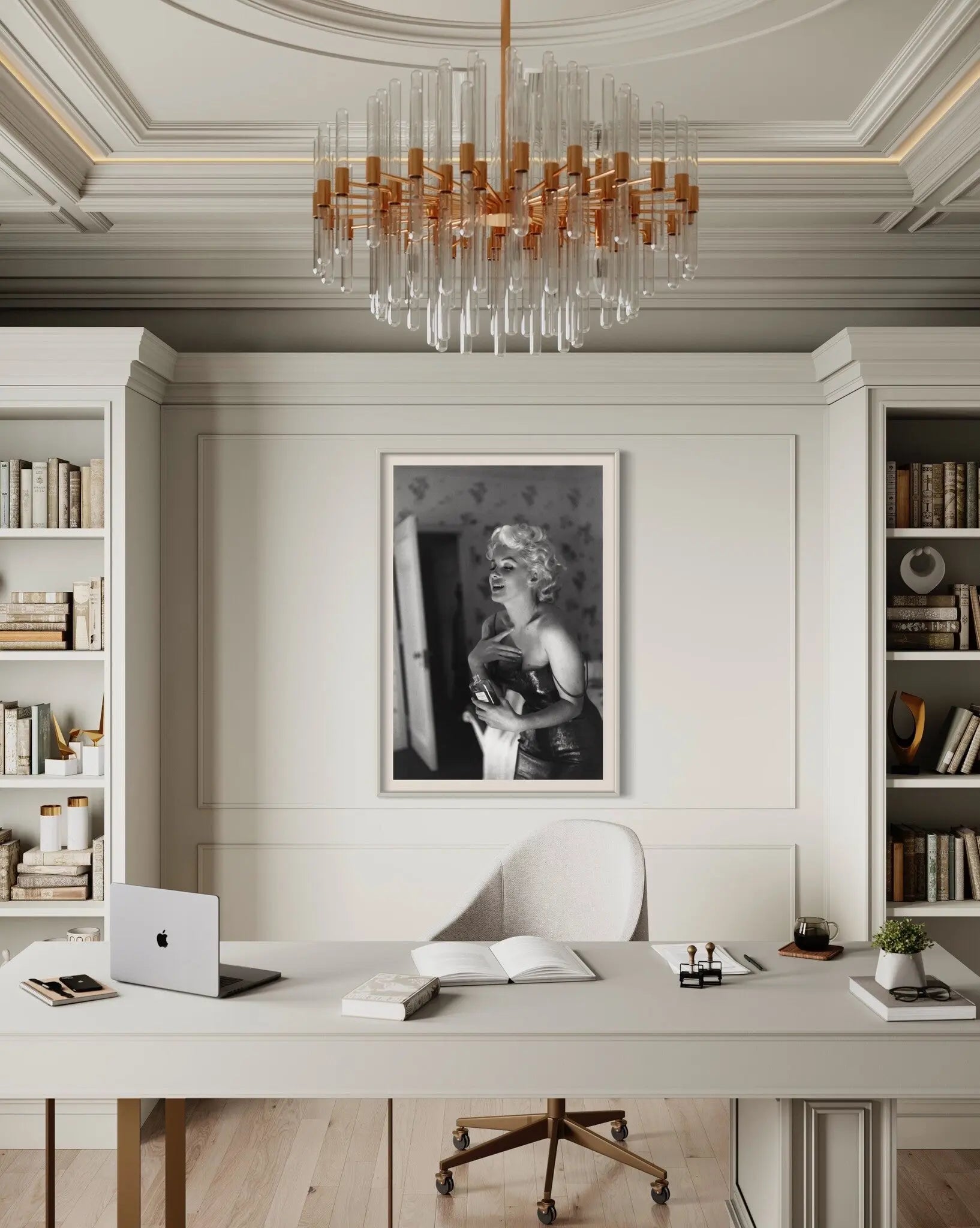 Marilyn Monroe Getting Ready by Ed Feingersh showcased in a designer room setting
