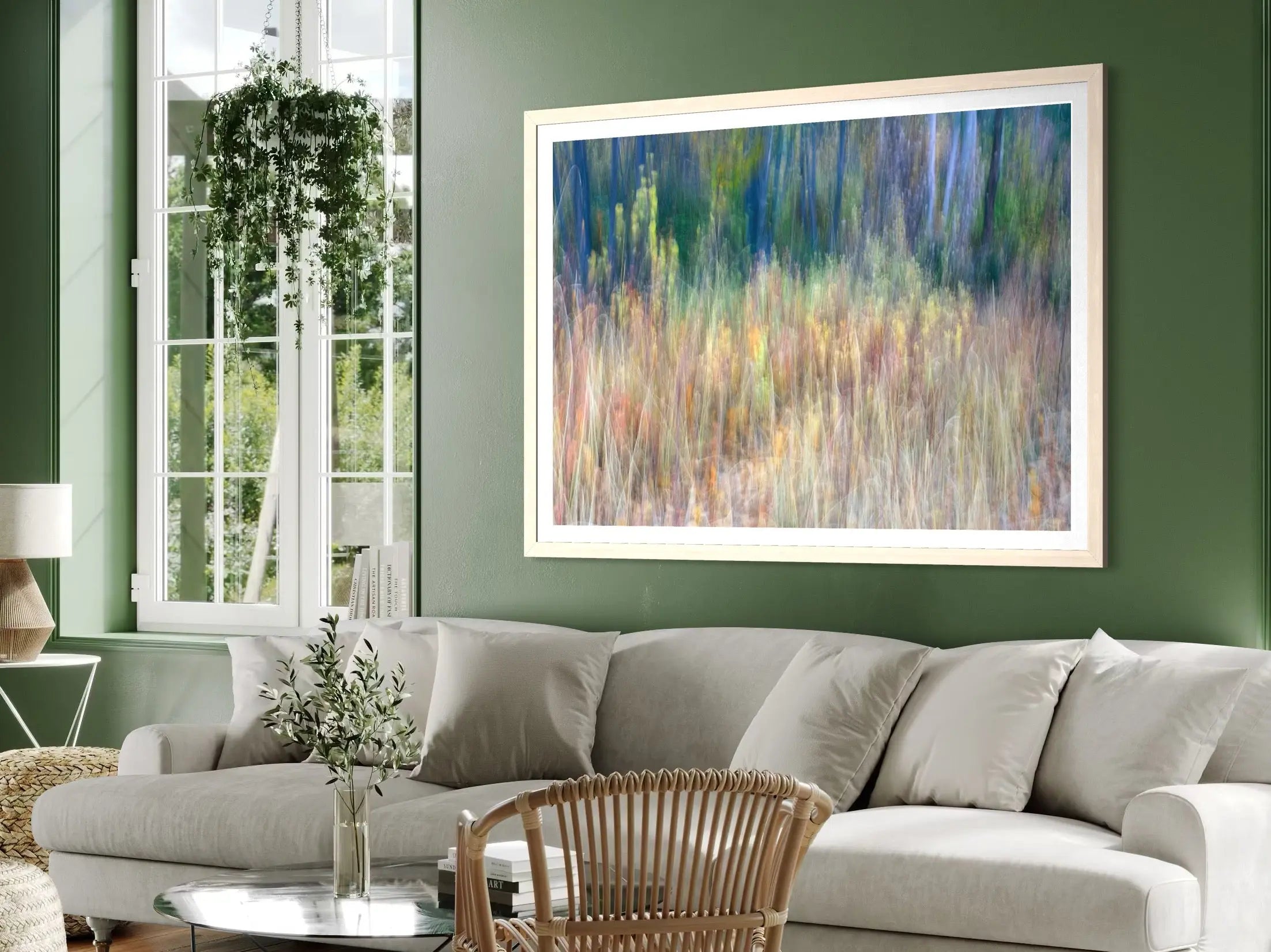 Aspen Trees in Autumn by Mint Images styled in a contemporary interior setting
