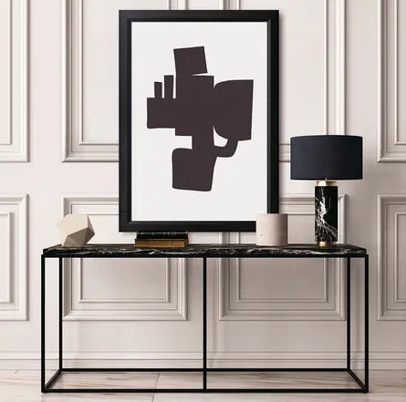 Modernist Shapes 1 by Alejandro Franseschini displayed in a modern living room interior