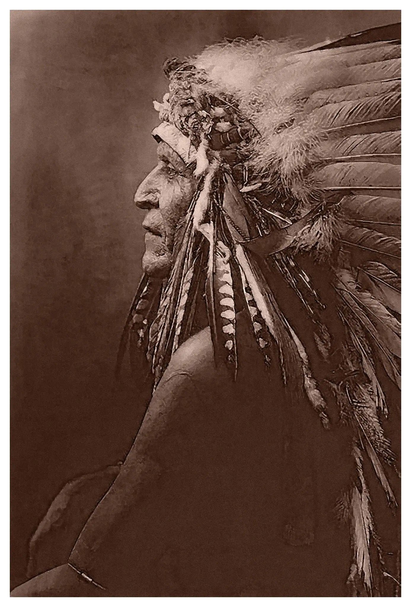 Vintage Photograph 1910 of 'blackfoot Brave' With Headdress., fine art paper print, The Picturalist