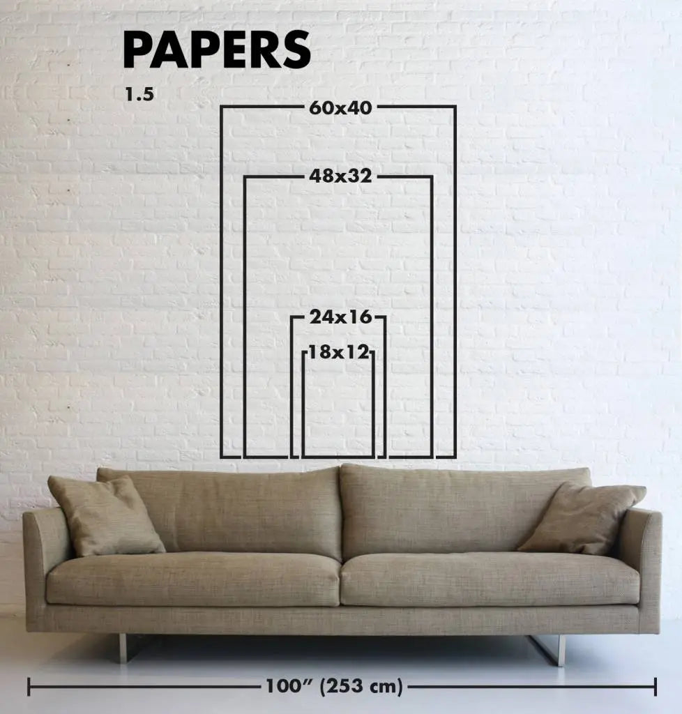 Available framing sizes ratio 1.50 vertical for Study 05, The Picturalist