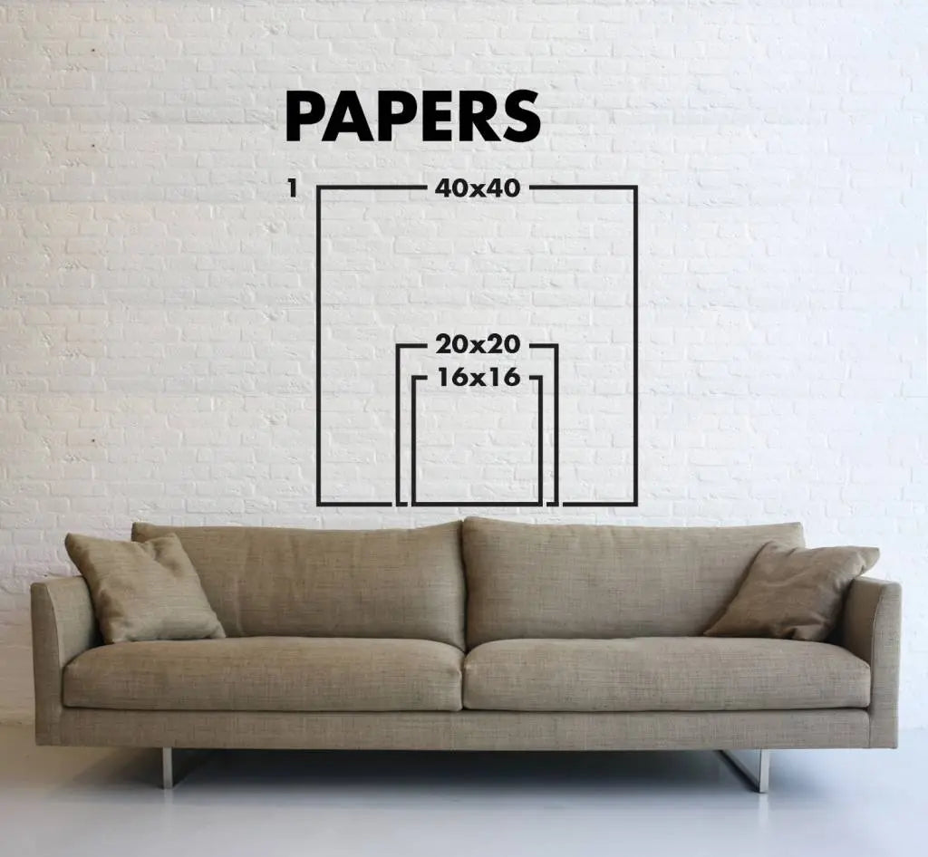 Available framing sizes ratio 1 square for Moderna 3, The Picturalist