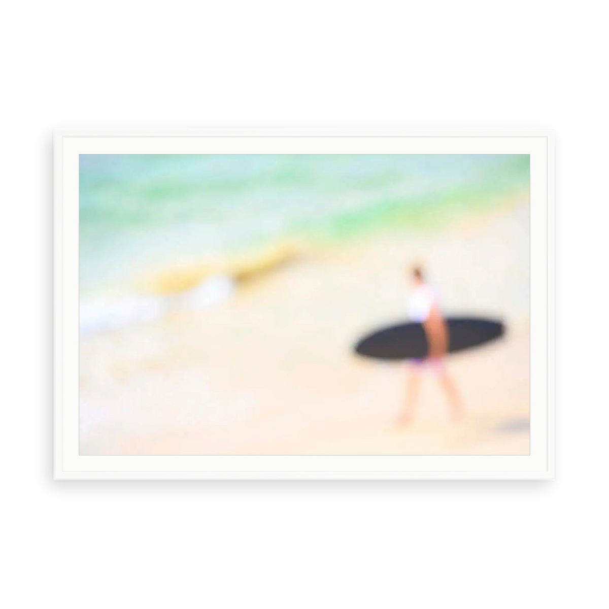 Seaside 35 by Tal Paz-Fridman — illustrative matte-white framed paper print with white mat; proportions vary by size.
