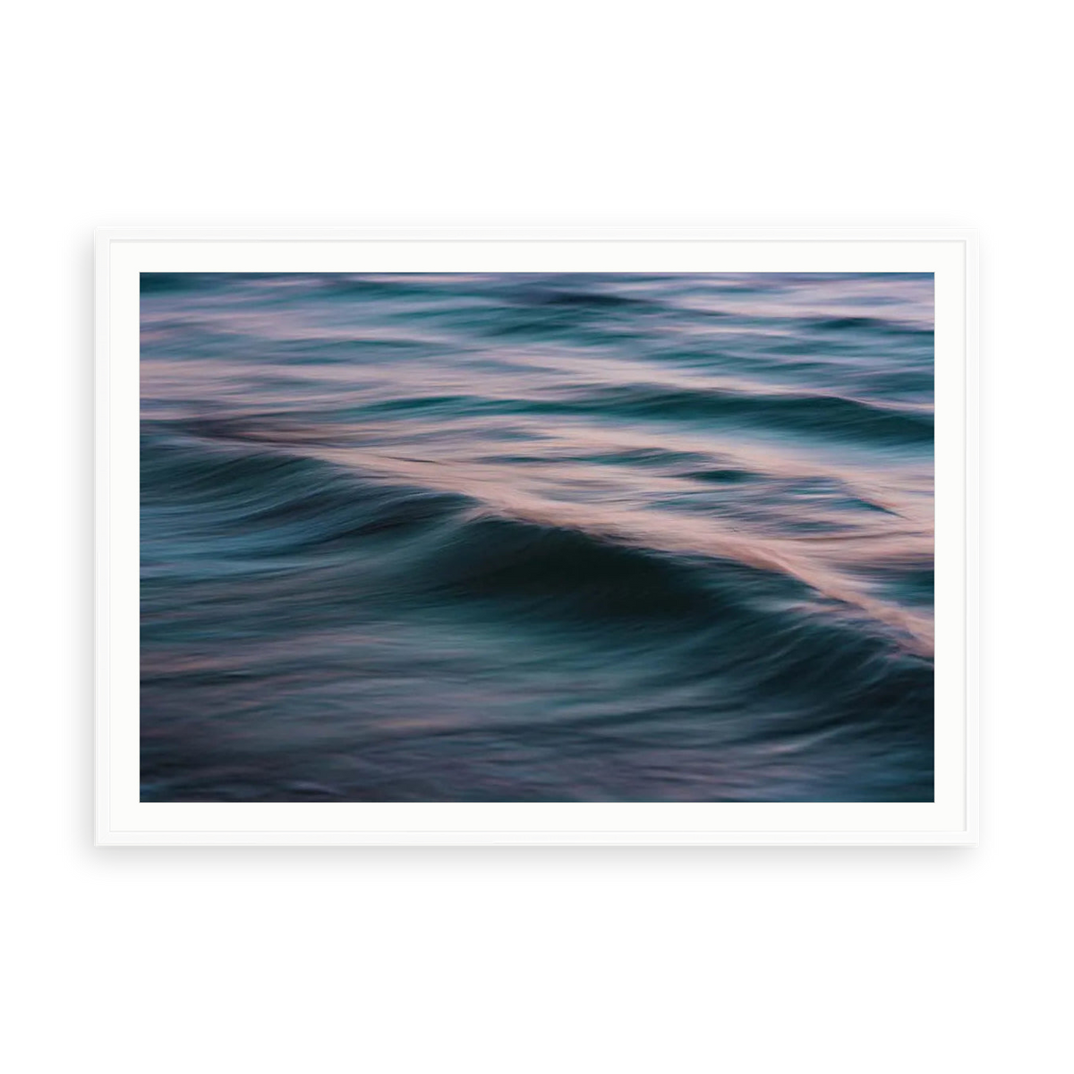 The Uniqueness of Waves XV by Tal Paz-Fridman — illustrative matte-white framed paper print with white mat; proportions vary by size.