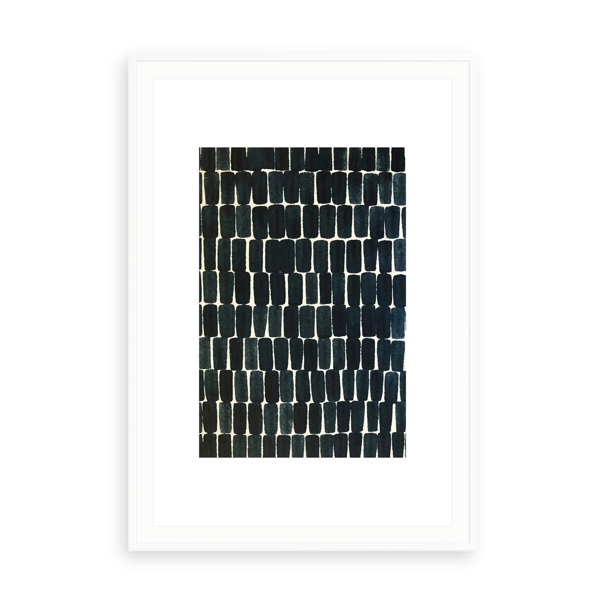 Thought Sequence by Marie Adeline — illustrative matte-white framed paper print with white mat; proportions vary by size.