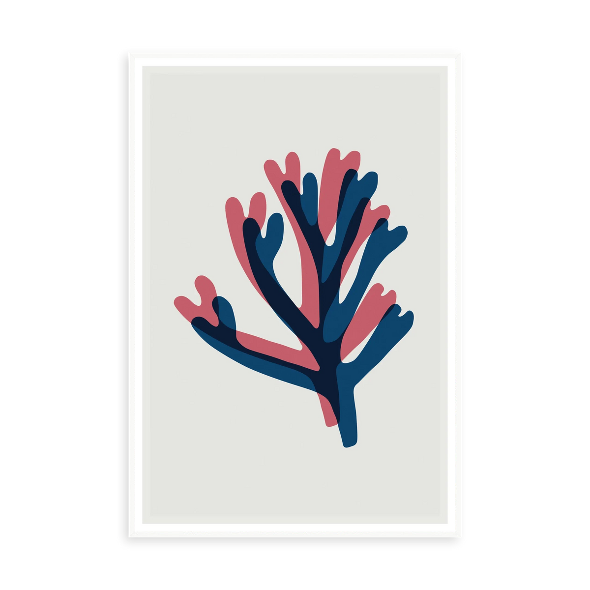 Coral in Purple and Pink by Alejandro Franseschini — illustrative narrow matte-white framed metal print, no added mat.