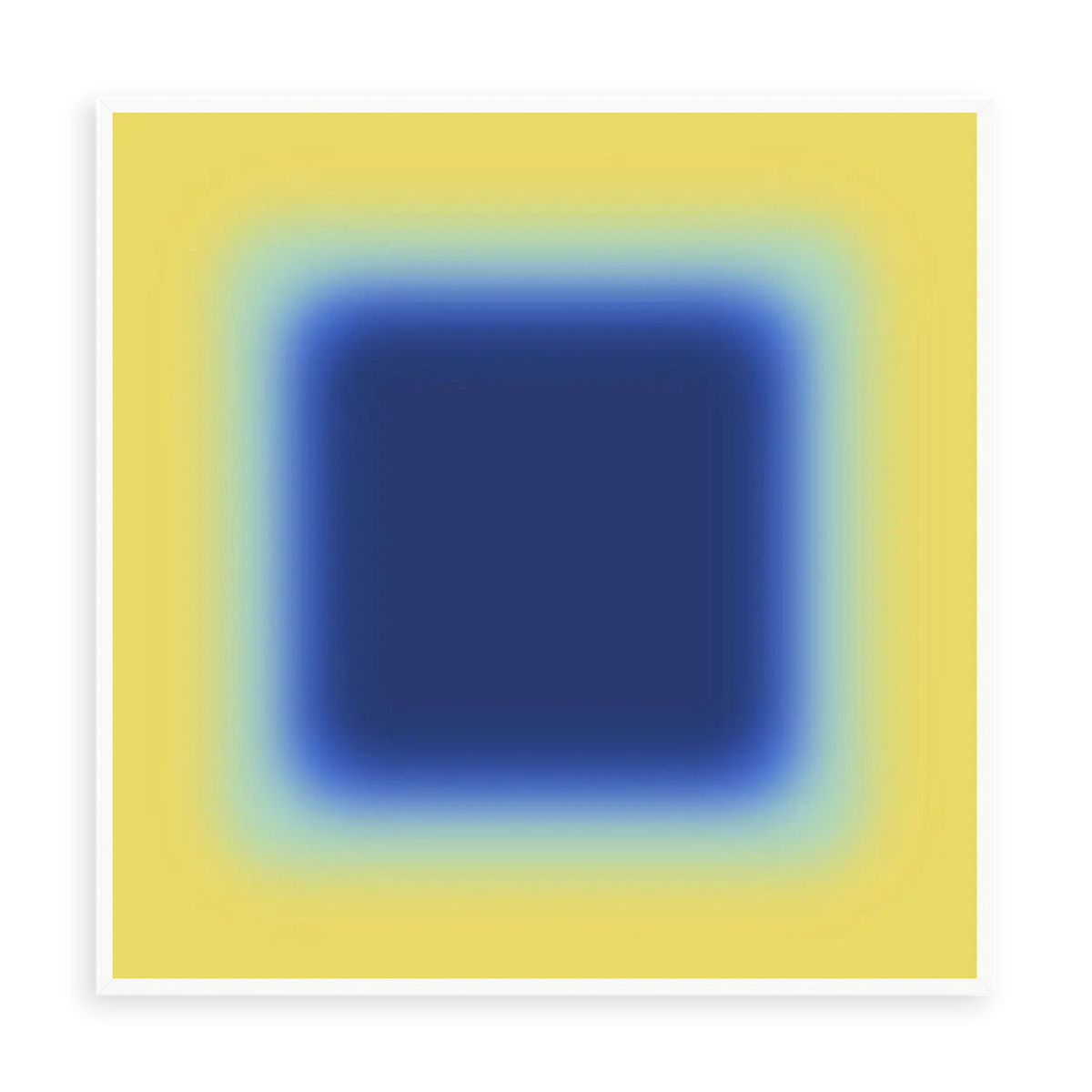 Blue Galaxy by Alejandro Franseschini — illustrative narrow matte-white framed metal print, no added mat.
