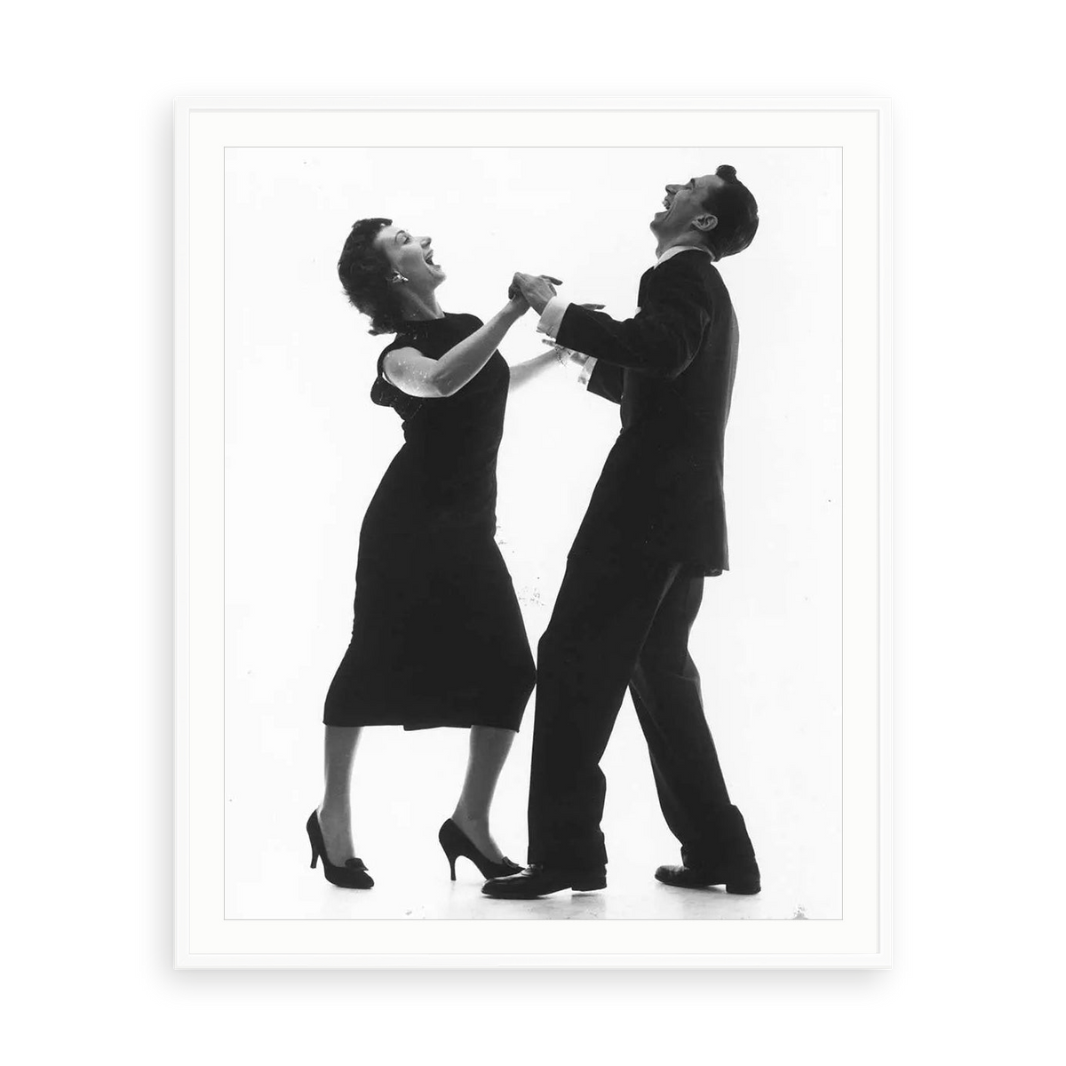 Vintage Cha-Cha-Cha Dance 1950s by Thurston Hopkins — illustrative matte-white framed paper print with white mat; proportions vary by size.