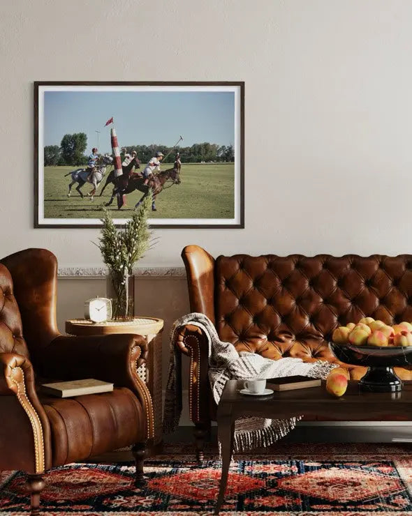 Polo in Buenos Aires by Slim Aarons showcased in a designer room setting