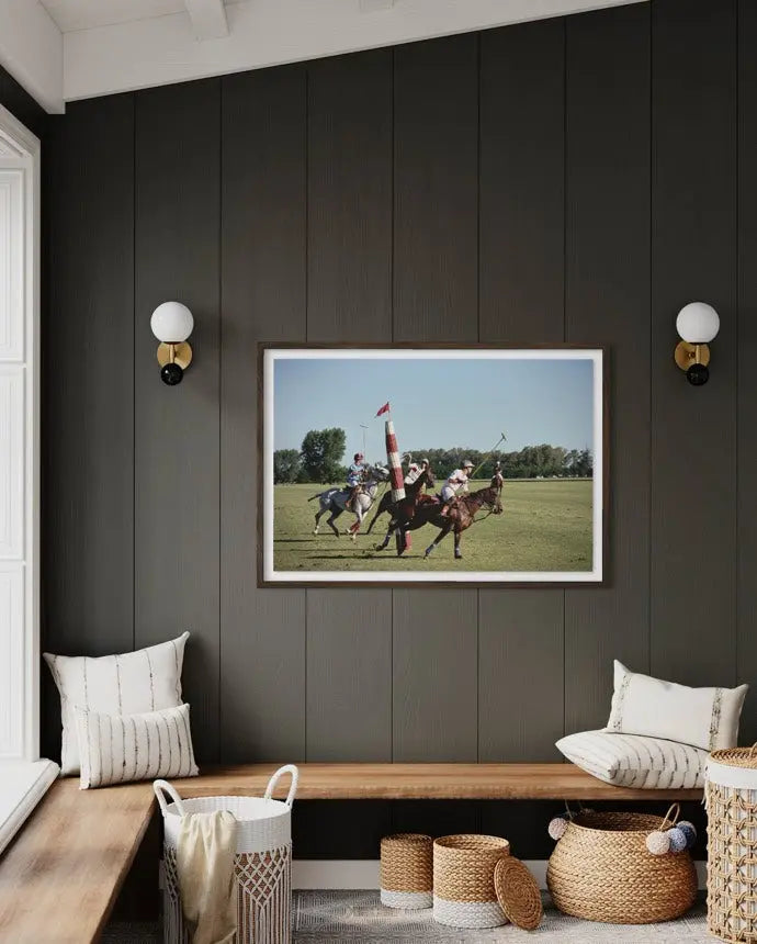 Polo in Buenos Aires by Slim Aarons displayed in a modern living room interior