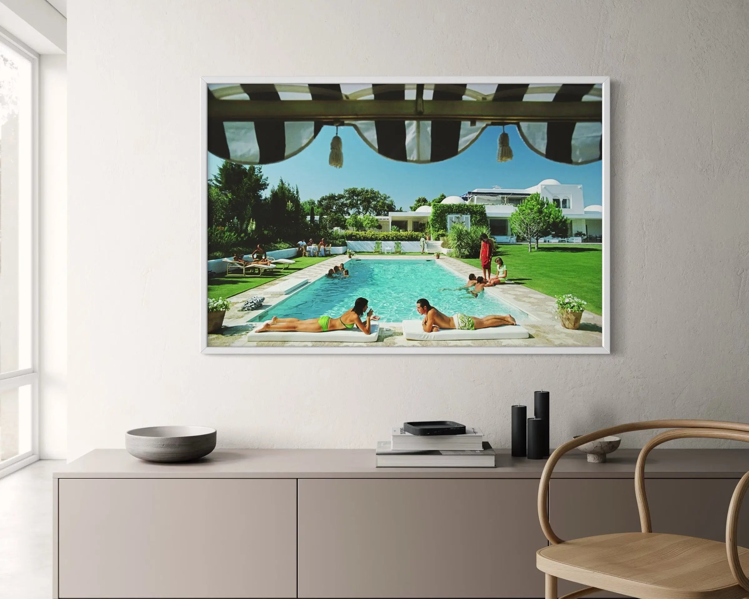 Poolside in Sotogrande by Slim Aarons styled in a contemporary interior setting