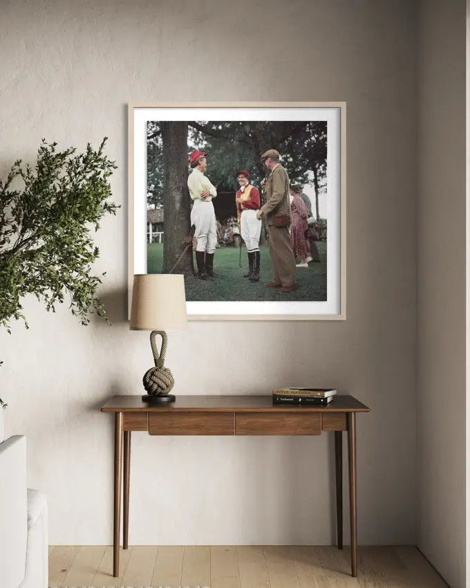 Race Meeting Kenya by Slim Aarons styled in a contemporary interior setting