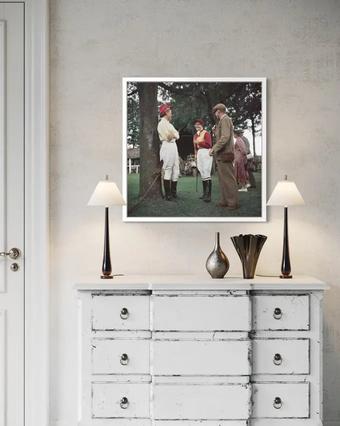 Race Meeting Kenya by Slim Aarons presented in a curated interior design