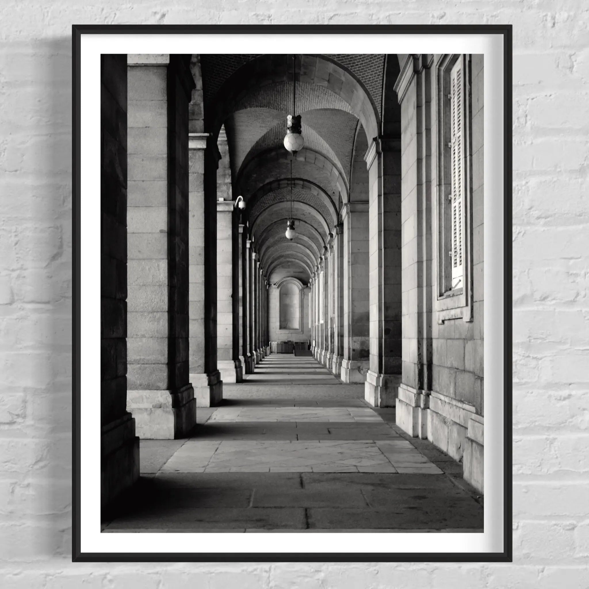 Royal Palace Perspective In Madrid by L. Manzo displayed in a modern living room interior
