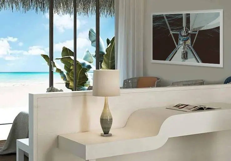 Boat Symmetry by P. Kadysz displayed in a modern living room interior