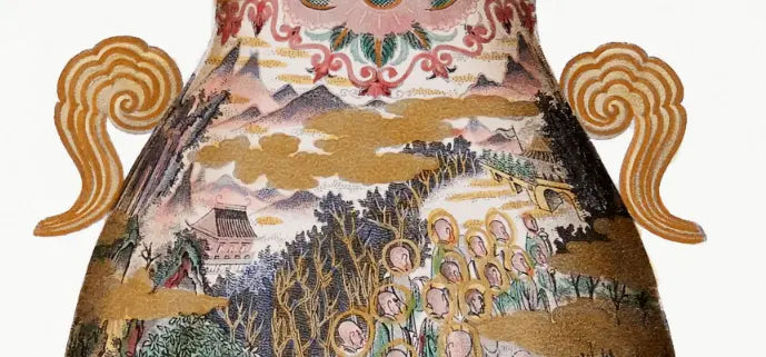 Available framing sizes and dimensions for Chinese Vase in Gold and Pink, The Picturalist