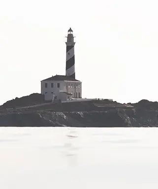 Lighthouse in Menorca by Enric Gener displayed in a modern living room interior