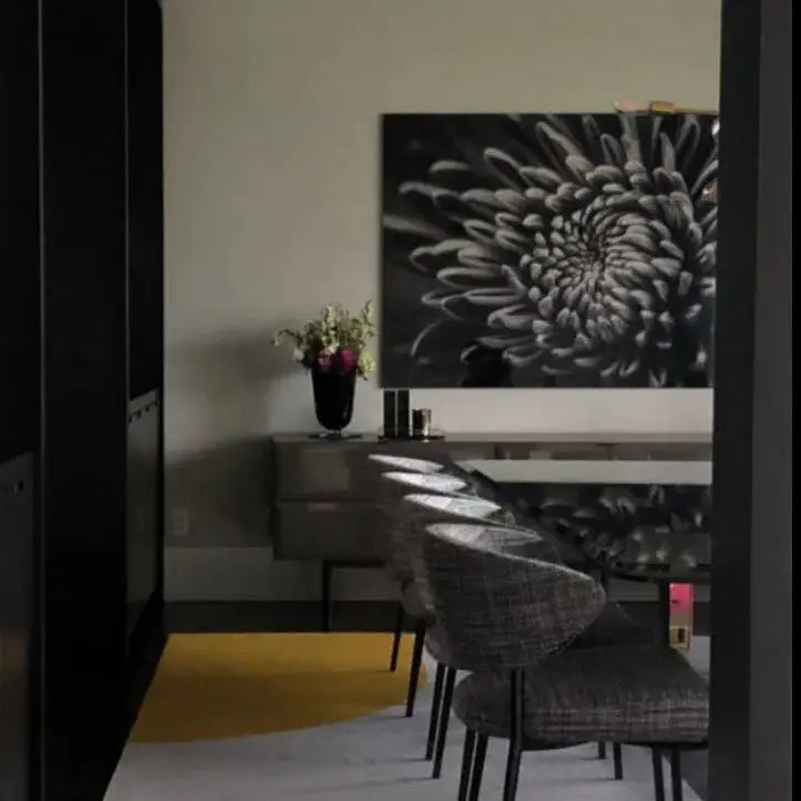 Silver Dahlia by C. Quintero showcased in a designer room setting