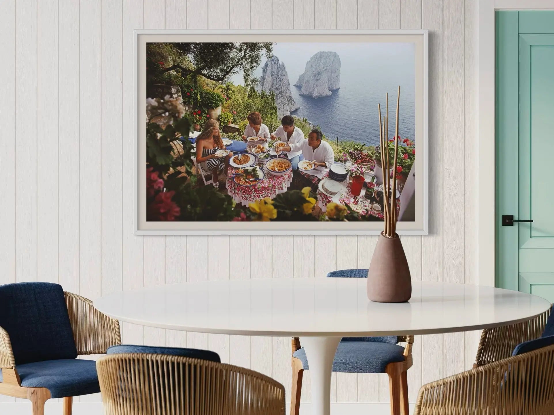 Dining Al Fresco on Capri by Slim Aarons presented in a curated interior design