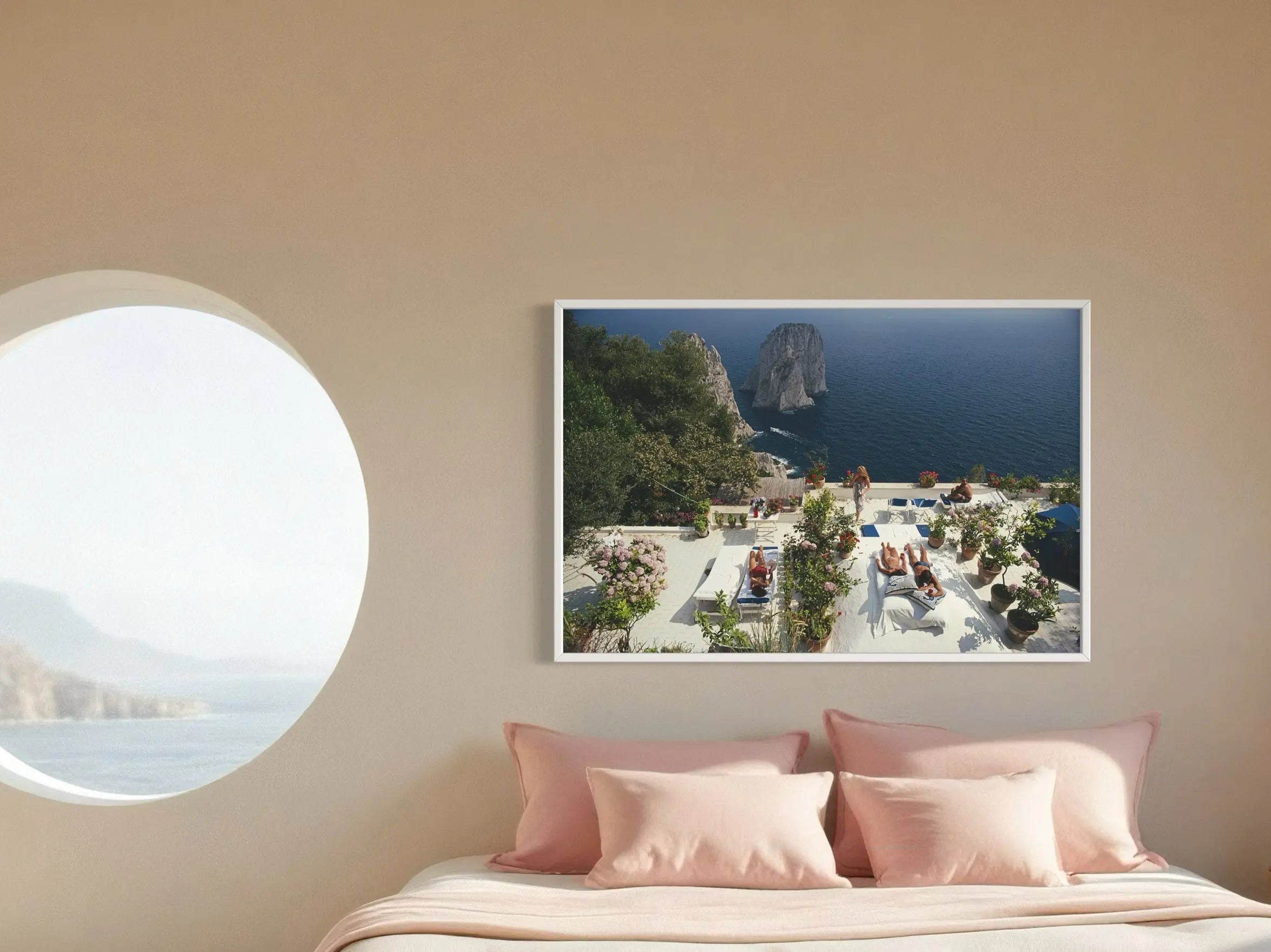 Il Canille by Slim Aarons presented in a curated interior design