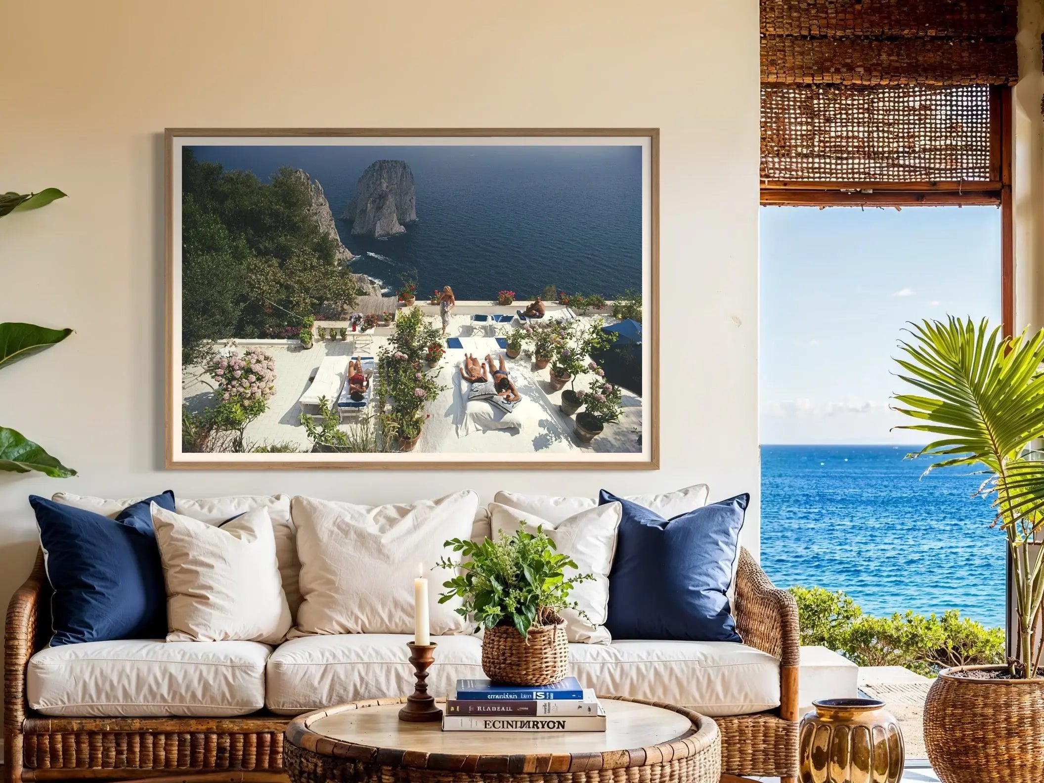 Il Canille by Slim Aarons displayed in a modern living room interior