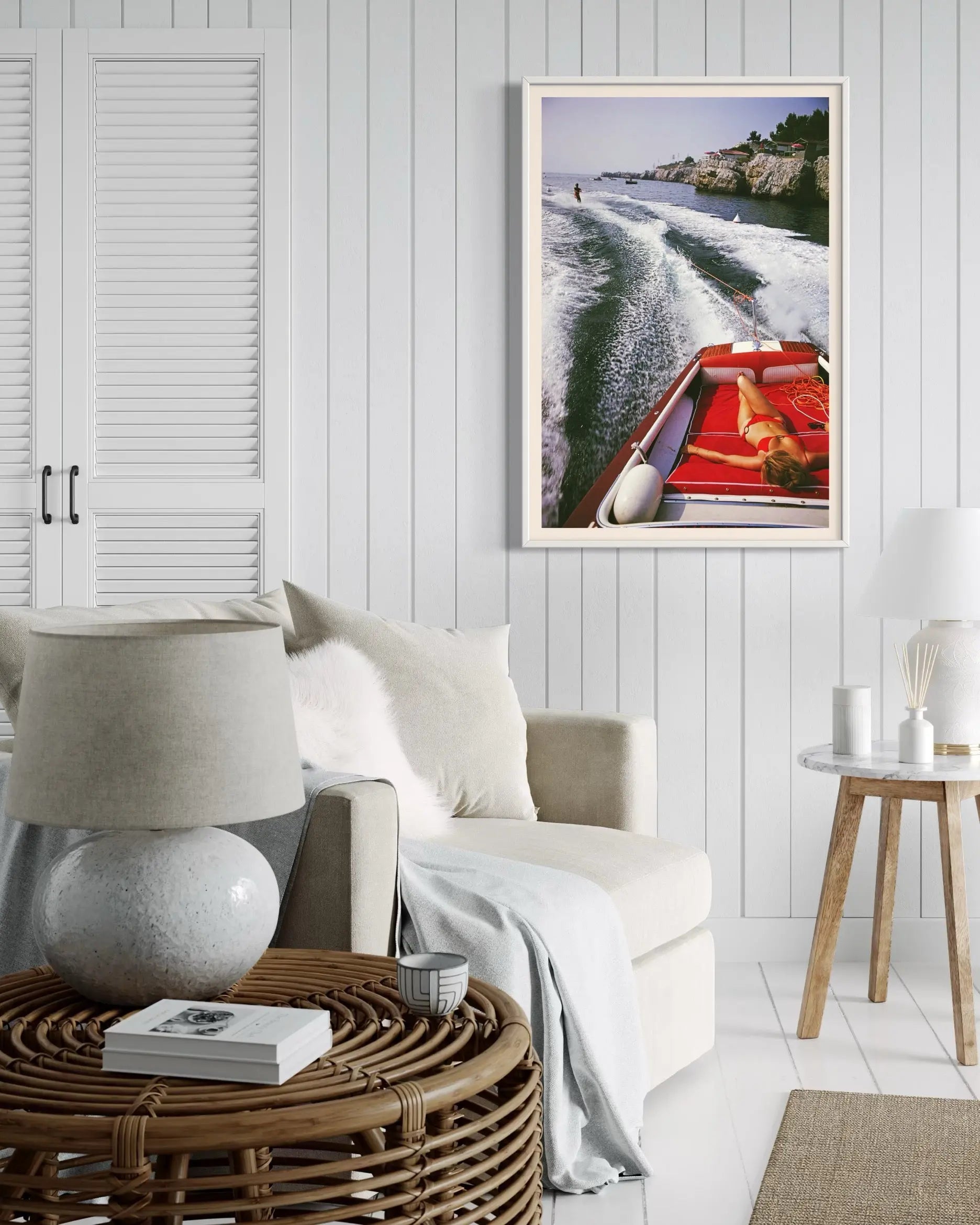 Leisure In Antibes by Slim Aarons featured in an elegant interior space