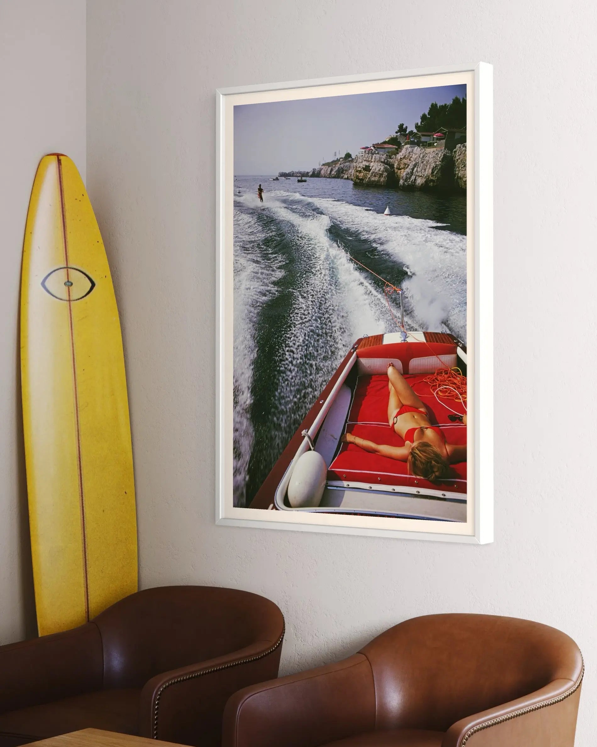 Leisure In Antibes by Slim Aarons presented in a curated interior design